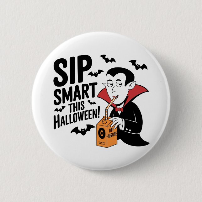 Fun Vampire-Themed Halloween Design 6 Cm Round Badge (Front)