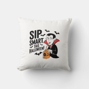 Fun Vampire-Themed Halloween Design Cushion