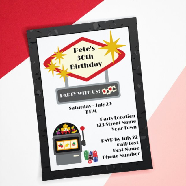 Fun Vegas Casino Night Birthday Invitation (Creator Uploaded)