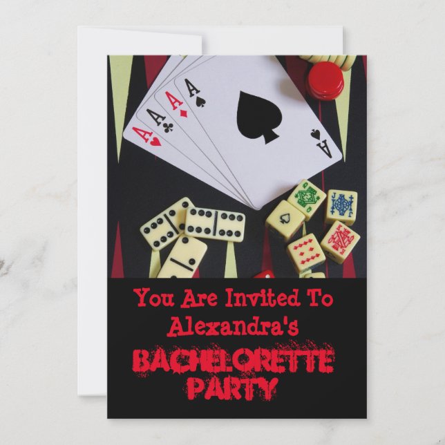 Fun Vegas style gambling bachelorette party Invitation (Front)