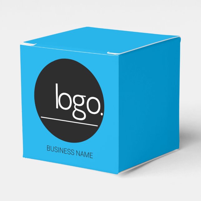 FUN VIBRANT BLUE OWN BRAND LOGO CUSTOM PACKAGING FAVOUR BOX (Front Side)