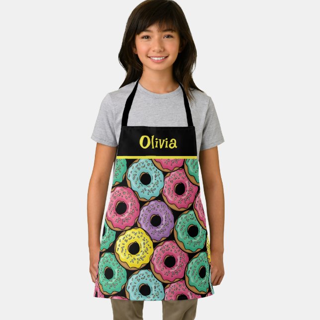 Fun Vibrant Glazed Doughnuts Apron (Insitu)