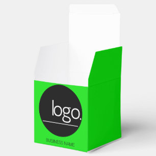 FUN VIBRANT GREEN OWN BRAND LOGO CUSTOM PACKAGING FAVOUR BOX