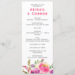 Fun Vibrant Violet Fuchsia Floral Program