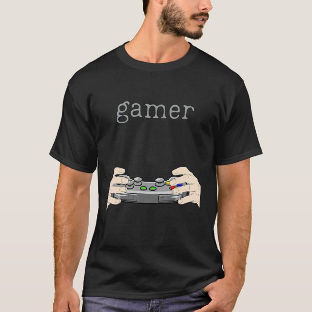 Fun Video Games Gamer Hands Holding the Controller T-Shirt (Front)