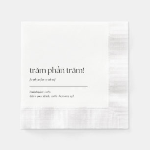 Fun Vietnamese Drinking Phrase Cocktail Napkin 03