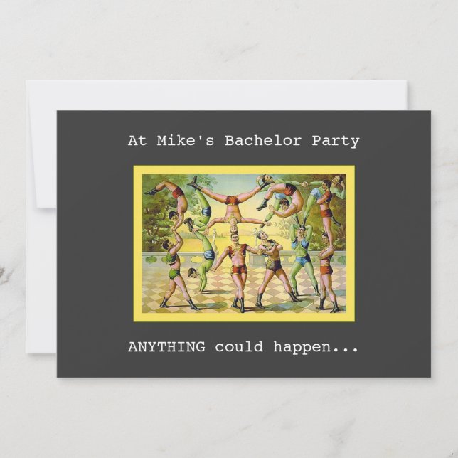 Fun Vintage Bachelor Party Invitation (Front)