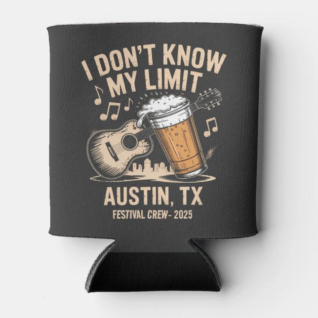 Fun Vintage Custom Austin Festival Crew  Can Cooler (Front)