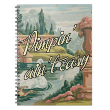 Fun Vintage PBN Swans Scenic Notebook with Twist