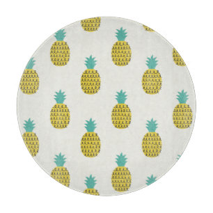Fun Vintage Pineapple Seamless Illustration. Cutting Board