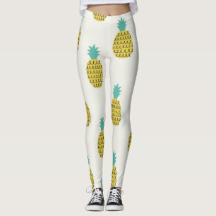 Fun Vintage Pineapple Seamless Illustration. Leggings