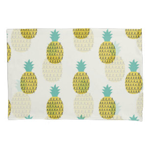 Fun Vintage Pineapple Seamless Illustration. Pillowcase
