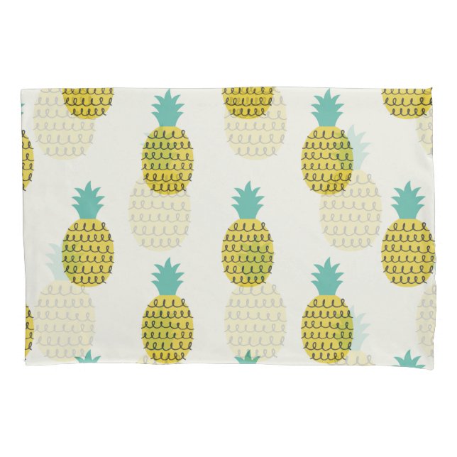 Fun Vintage Pineapple Seamless Illustration. Pillowcase (Front)