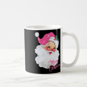 Fun Vintage Pink Santa Claus Pink Christmas Design Coffee Mug