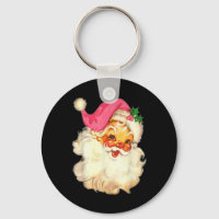 Fun Vintage Pink Santa Claus Pink Christmas Design