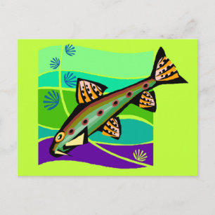 Fun Vintage Retro Tropical Fish Postcard