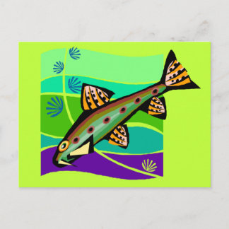 Fun Vintage Retro Tropical Fish Postcard