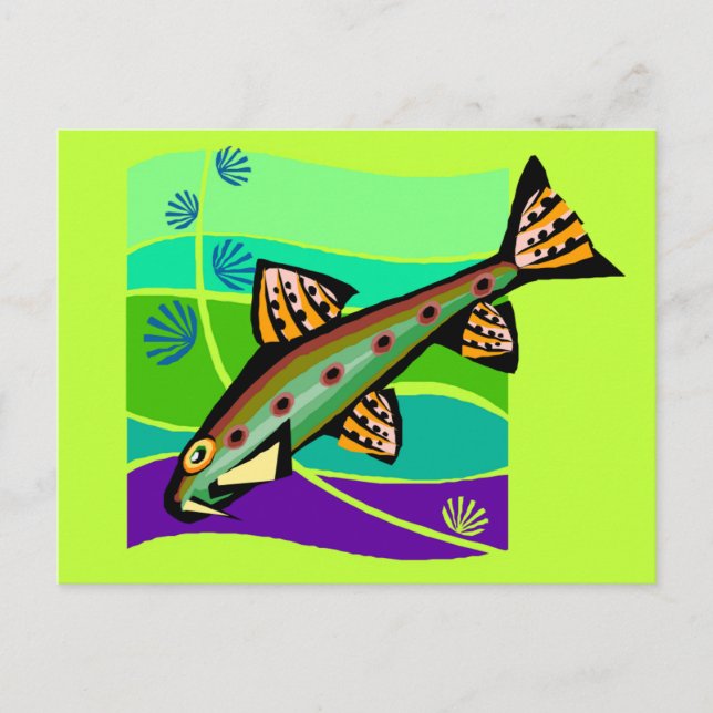 Fun Vintage Retro Tropical Fish Postcard (Front)
