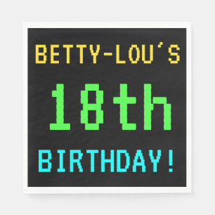 Fun Vintage/Retro Video Game Look 18th Birthday Napkin
