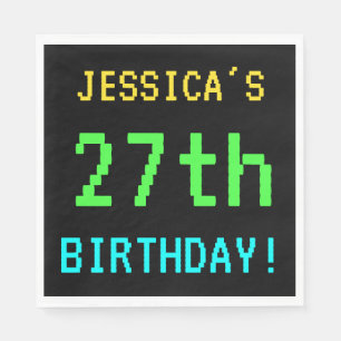 Fun Vintage/Retro Video Game Look 27th Birthday Napkin