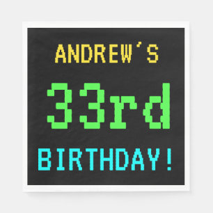 Fun Vintage/Retro Video Game Look 33rd Birthday Napkin