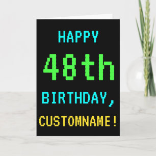 Fun Vintage/Retro Video Game Look 48th Birthday Card