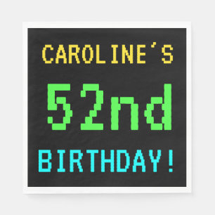 Fun Vintage/Retro Video Game Look 52nd Birthday Napkin