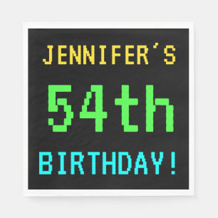 Fun Vintage/Retro Video Game Look 54th Birthday Napkin