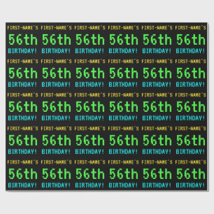 Fun Vintage/Retro Video Game Look 56th Birthday Wrapping Paper
