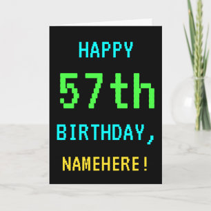 Fun Vintage/Retro Video Game Look 57th Birthday Card