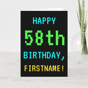Fun Vintage/Retro Video Game Look 58th Birthday Card