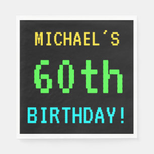 Fun Vintage/Retro Video Game Look 60th Birthday Napkin