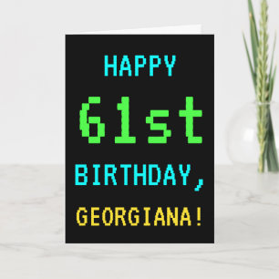 Fun Vintage/Retro Video Game Look 61st Birthday Card