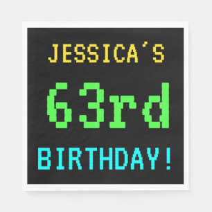 Fun Vintage/Retro Video Game Look 63rd Birthday Napkin