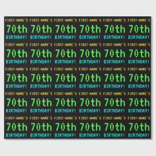 Fun Vintage/Retro Video Game Look 70th Birthday Wrapping Paper