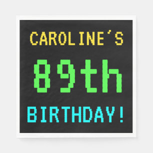 Fun Vintage/Retro Video Game Look 89th Birthday Napkin