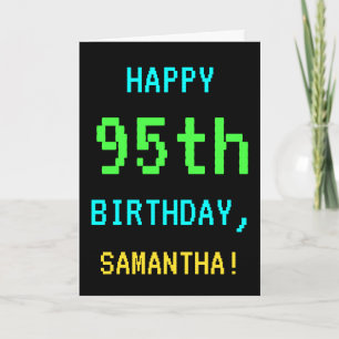 Fun Vintage/Retro Video Game Look 95th Birthday Card