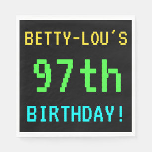Fun Vintage/Retro Video Game Look 97th Birthday Napkin