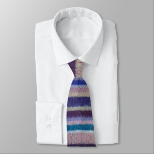 fun vintage shabby chic colourful knitted stripes tie