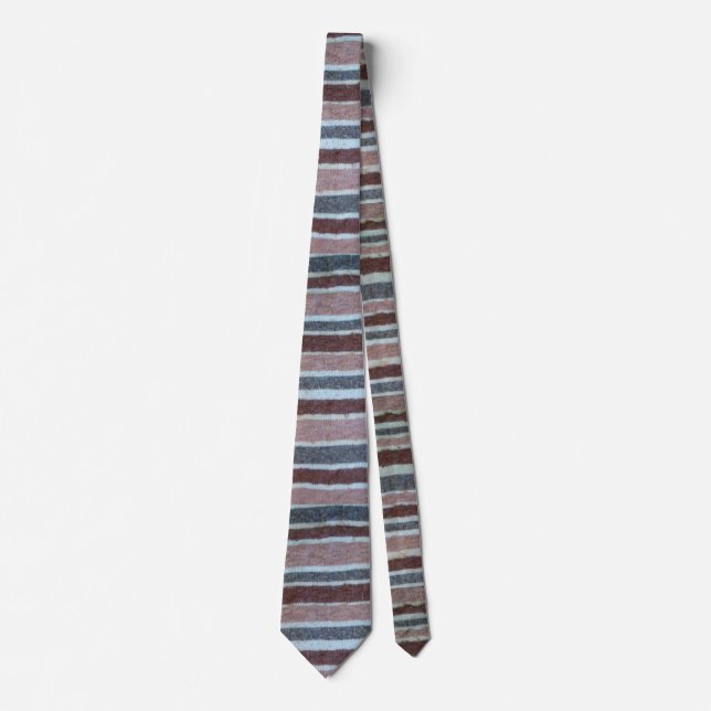 fun vintage style colourful stripes knitted  tie (Front)
