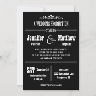 Fun Vintage Theatre Wedding Invitations
