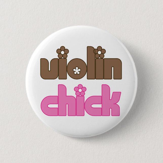Fun Violin Chick Button (Front)