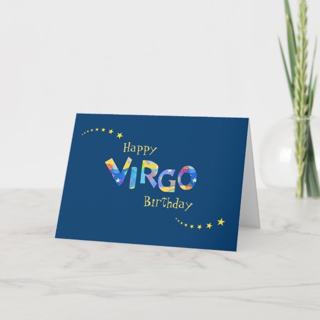 Fun VIRGO Zodiac Sign Birthday Greeting Card (Front)