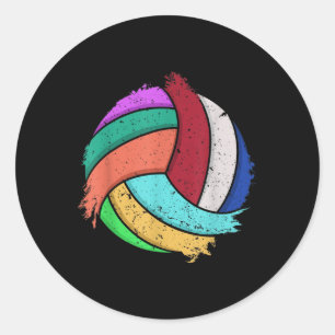 Fun Volleyball Art For Boys Girls Women Volleyball Classic Round Sticker