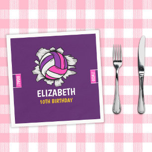 Fun Volleyball Birthday Girl Napkin