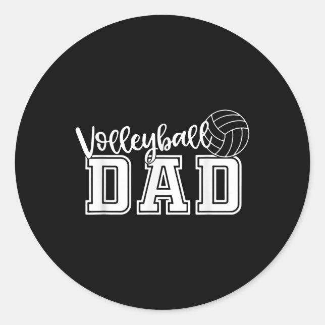 Fun Volleyball Dad Volleyball Father Player Lover  Classic Round Sticker (Front)