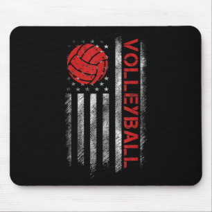 Fun Volleyball Design For Men Women USA Patriotic Mouse Pad