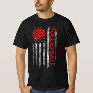 Fun Volleyball Design For Men Women USA Patriotic T-Shirt