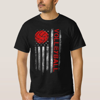 Fun Volleyball Design For Men Women USA Patriotic T-Shirt
