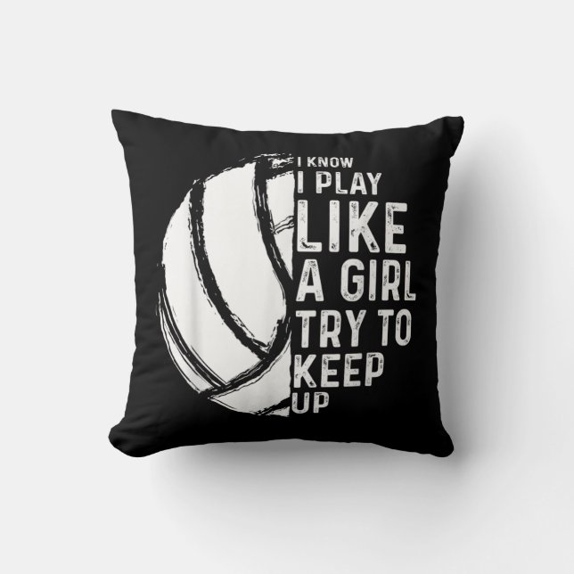 Fun Volleyball Design Girls Women Youth Teen Sport Cushion (Front)